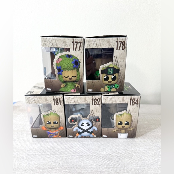 Funko Minis Marvel I Am Groot Bobble-Head Lot of 5 - Picture 2 of 7